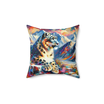 Himalayan Snow Leopard - Square Pillow