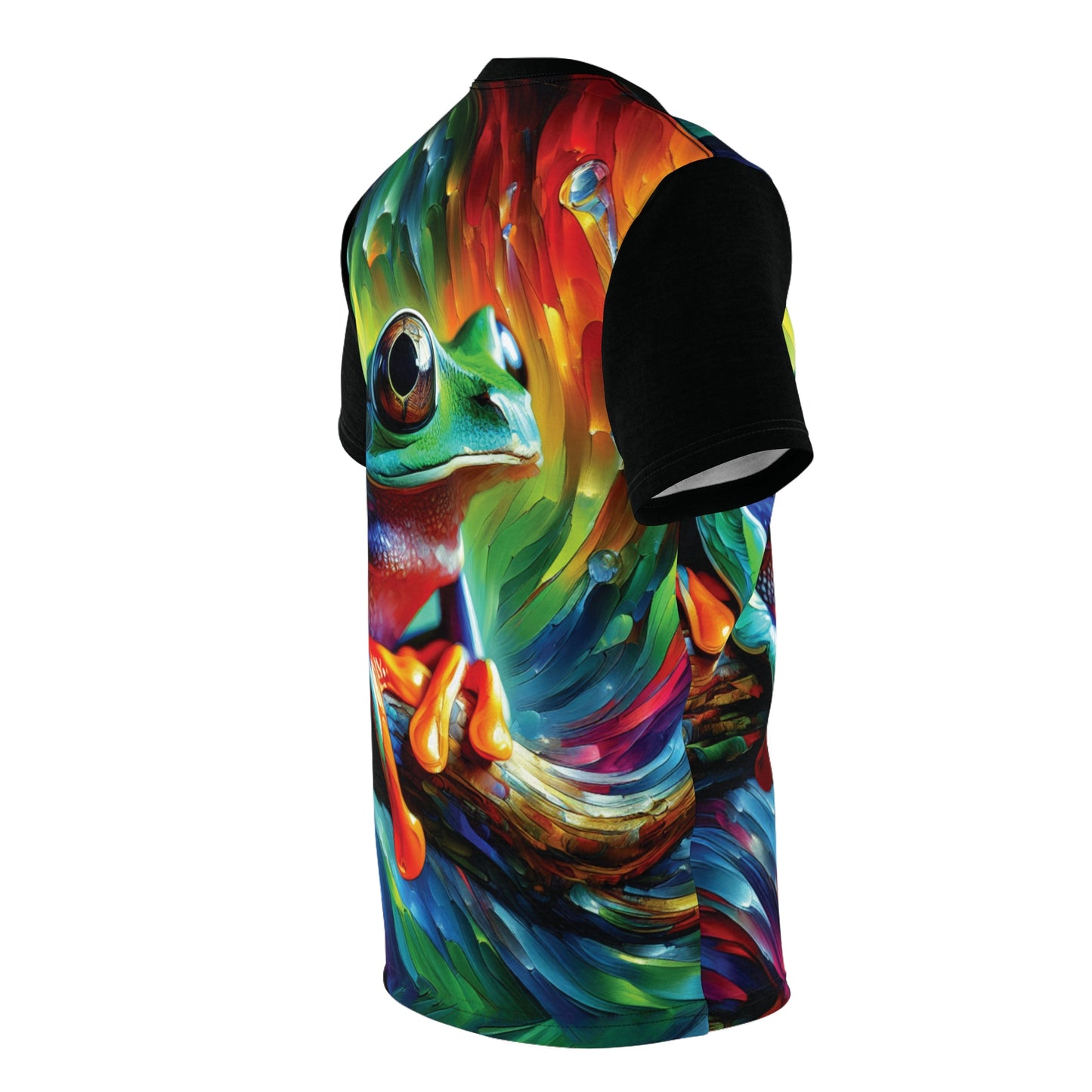 Treefrog Swirl Art Tee | Colorful Unisex Cut & Sew T-Shirt, Wildlife Apparel, Unique Graphic Tee