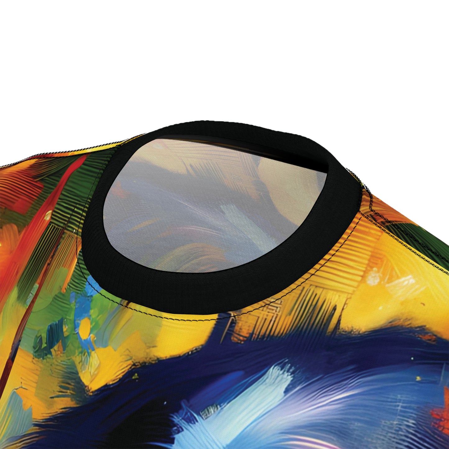 Curious Bonobo Vibrant Art Tee | Colorful Unisex Cut & Sew T-Shirt, Wildlife Apparel, Unique Graphic Tee, Birthday Gift