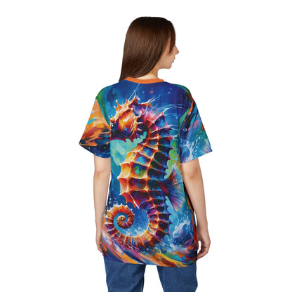 Expressionist Seahorse Unisex Cut & Sew All Over Print Tee