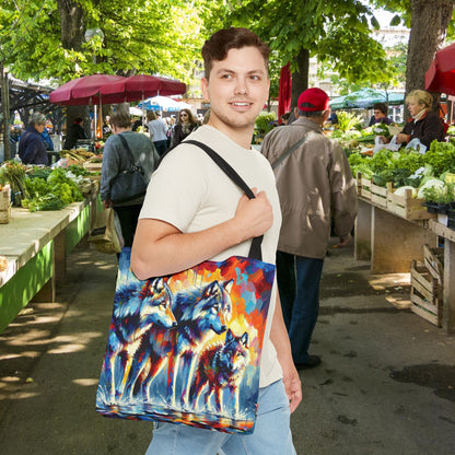 Reigning Wolves - Impressionist Art Style Tote Bag