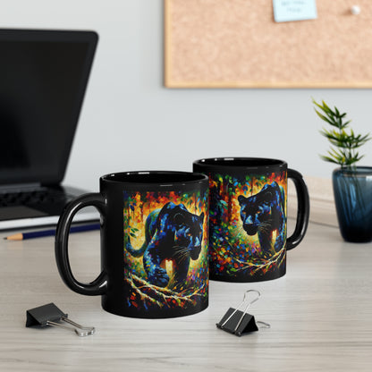 Black Panther Stalking - Black Mugs (11oz, 15oz)