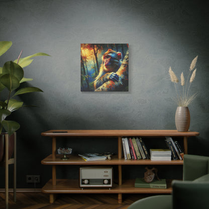 Monkey Wall Art - Rhesus Macaque Expressionist Canvas Art Print