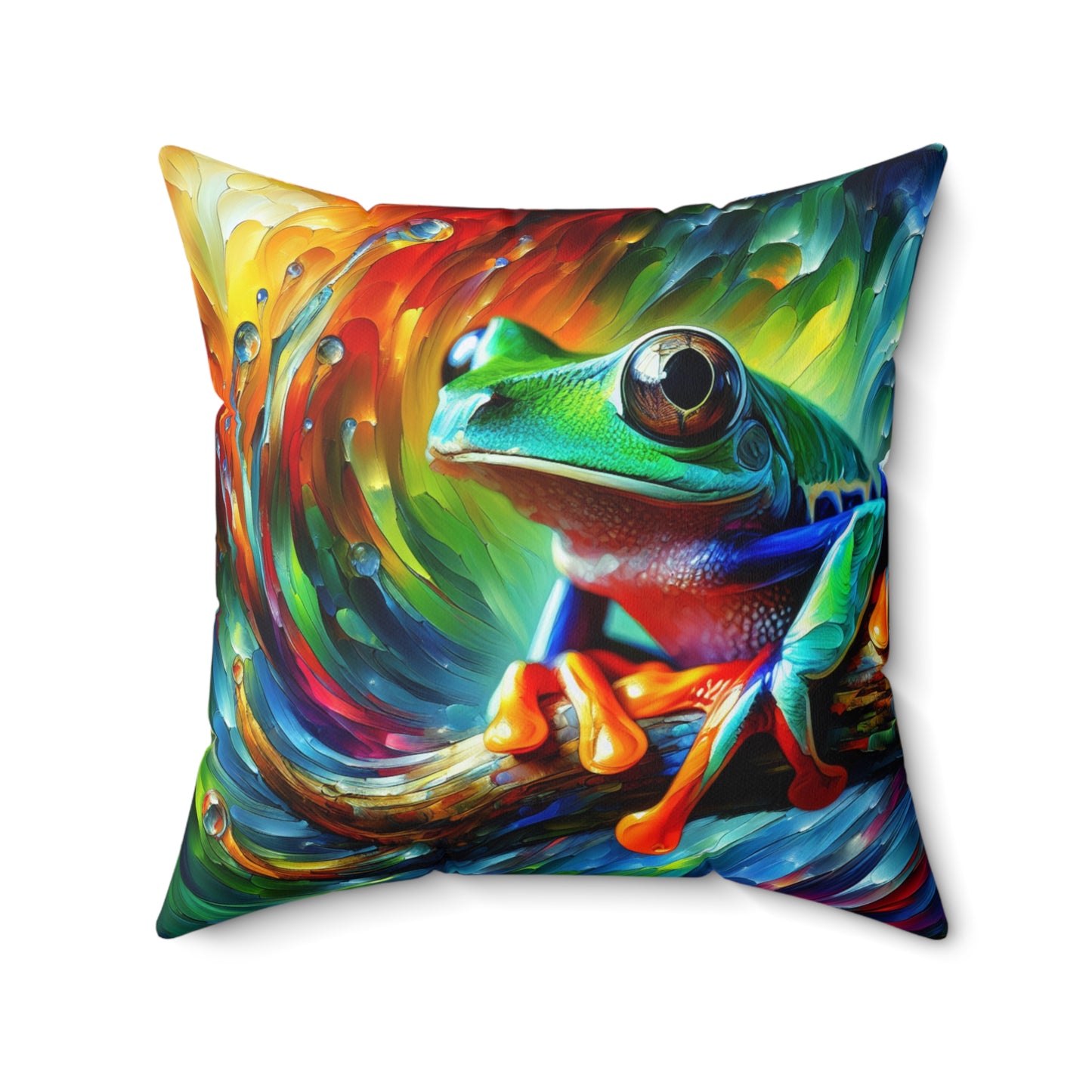 Treefrog Swirl  - Square Throw Pillows