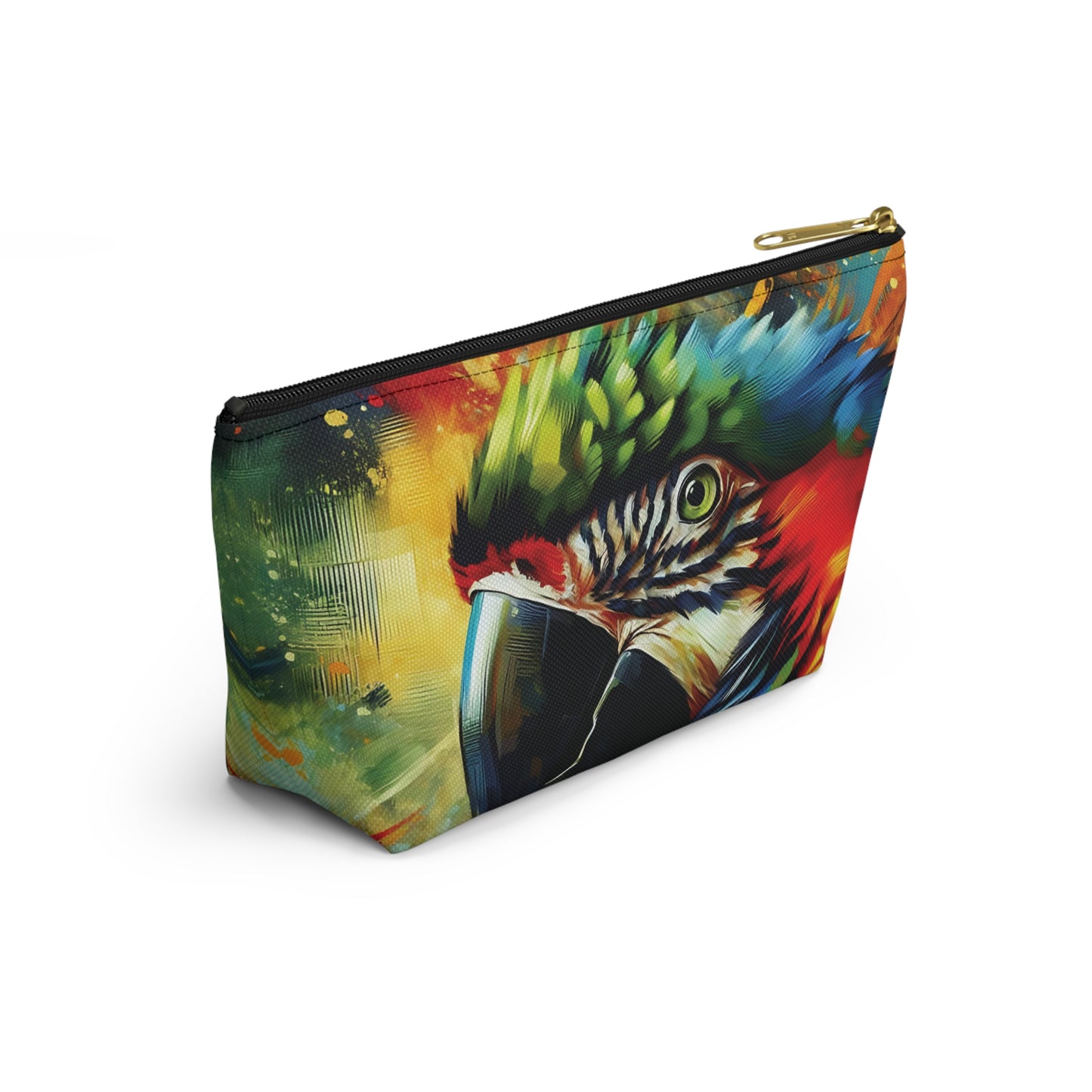 Scarlet Macaw T-bottom Pouch | Perfect for Parrot Lovers, Gift for Pet Owners, Travel Accessory, Makeup Bag, Organizer