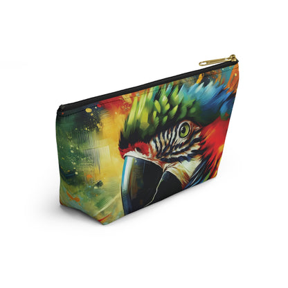 Scarlet Macaw T-bottom Pouch | Perfect for Parrot Lovers, Gift for Pet Owners, Travel Accessory, Makeup Bag, Organizer