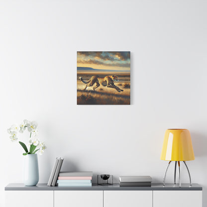 Cheetah Running Impressionist Canvas Art Print