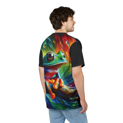 Treefrog Swirl Art Tee | Colorful Unisex Cut & Sew T-Shirt, Wildlife Apparel, Unique Graphic Tee