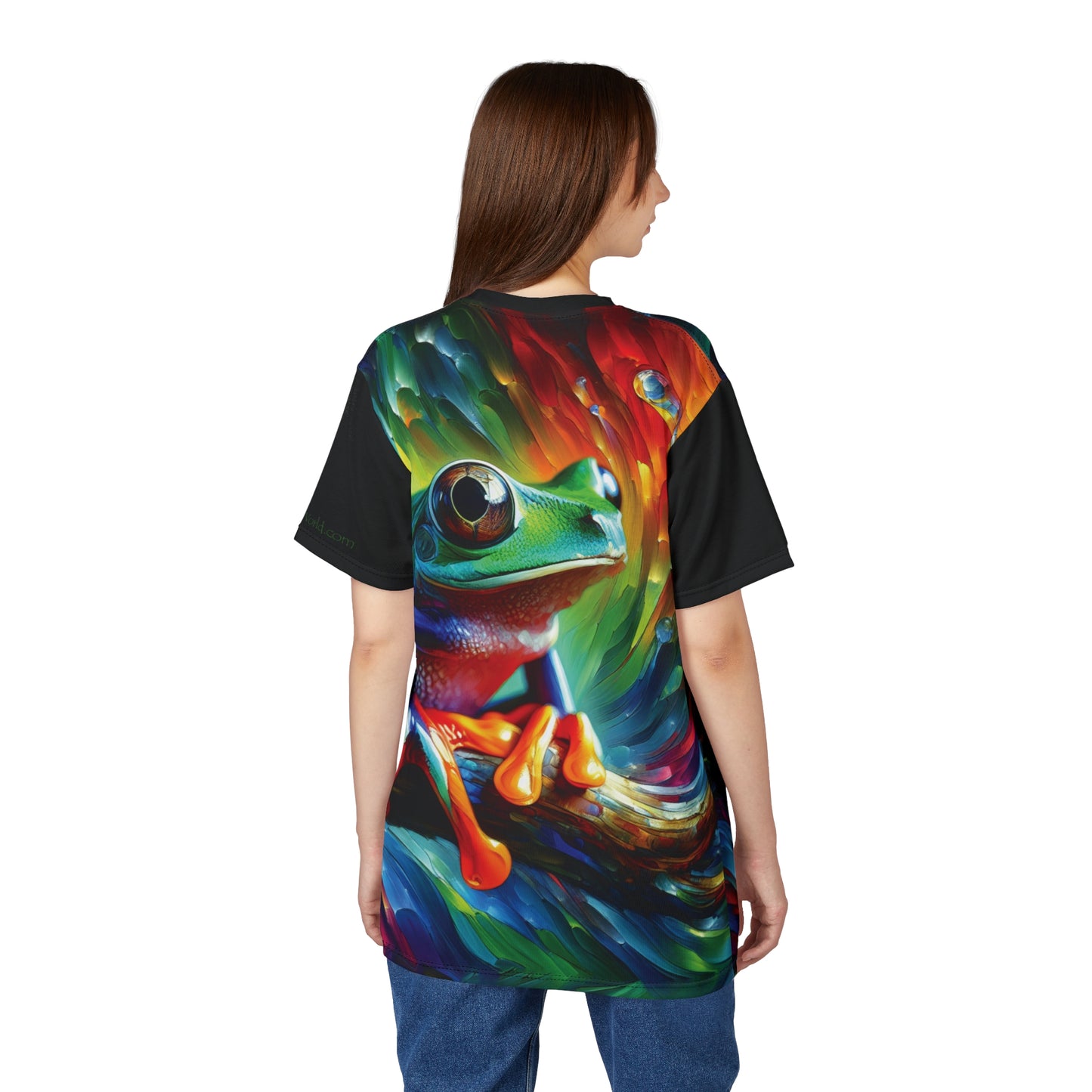 Treefrog Swirl Art Tee | Colorful Unisex Cut & Sew T-Shirt, Wildlife Apparel, Unique Graphic Tee