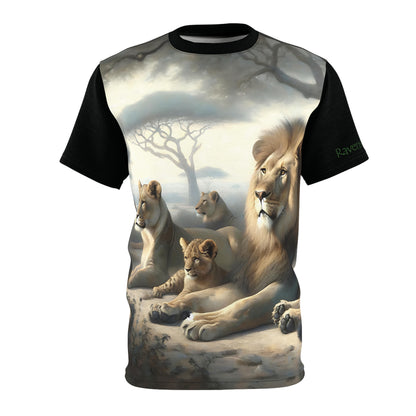Lion's Pride Art Tee | Colorful Unisex Cut & Sew T-Shirt, Wildlife Apparel, Unique Graphic Tee, Birthday Gift