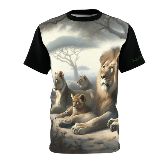 Lion's Pride Art Tee | Colorful Unisex Cut & Sew T-Shirt, Wildlife Apparel, Unique Graphic Tee, Birthday Gift