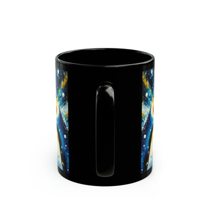 Emperor Penguin in Snowfall - Black Mugs (11oz, 15oz)