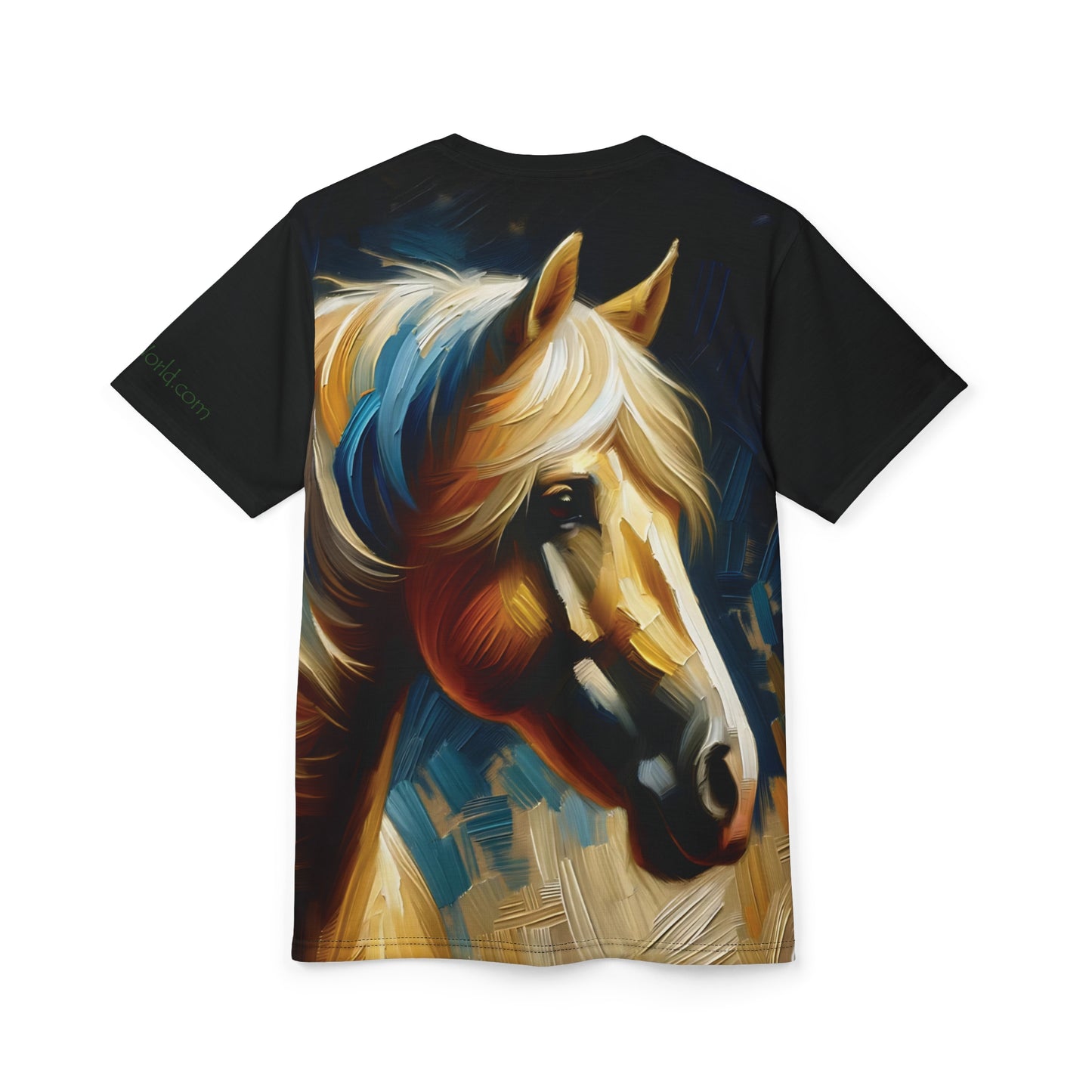 Palomino Horse Portrait Vibrant Art Tee | Colorful Unisex Cut & Sew T-Shirt, Wildlife Apparel, Unique Graphic Tee, Birthday Gift