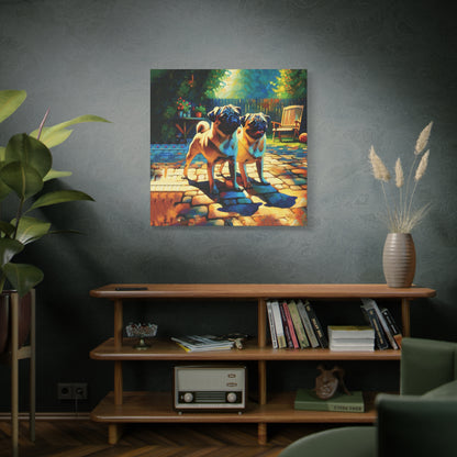 Fawn Pugs Expressionist Canvas Art Print