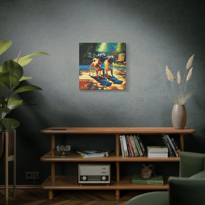 Fawn Pugs Expressionist Canvas Art Print