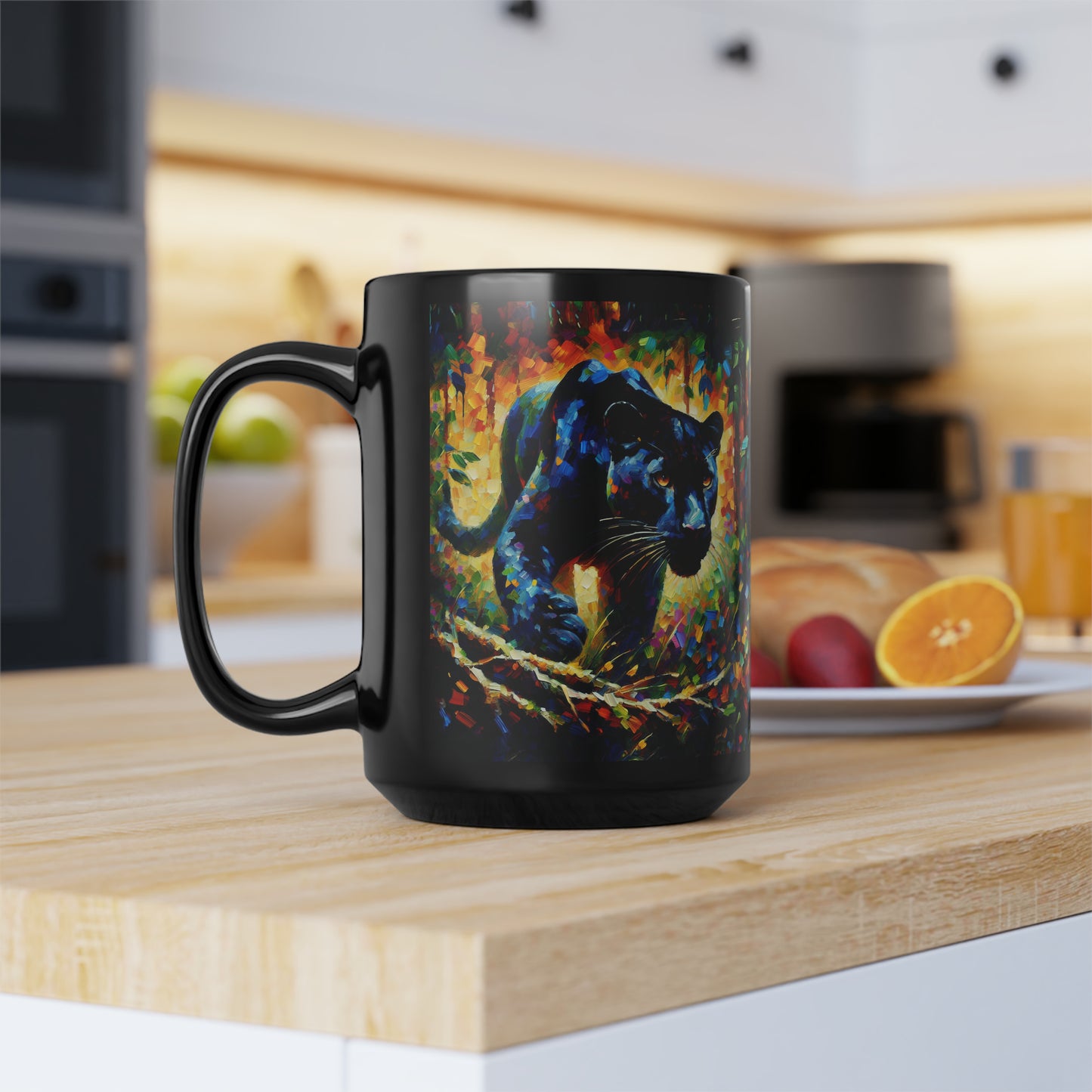 Black Panther Stalking - Black Mugs (11oz, 15oz)