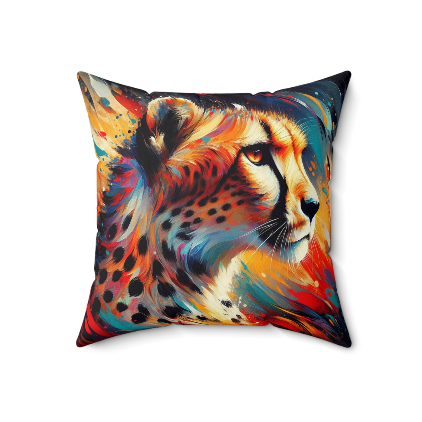 Cheetah Portrait - Square Pillow