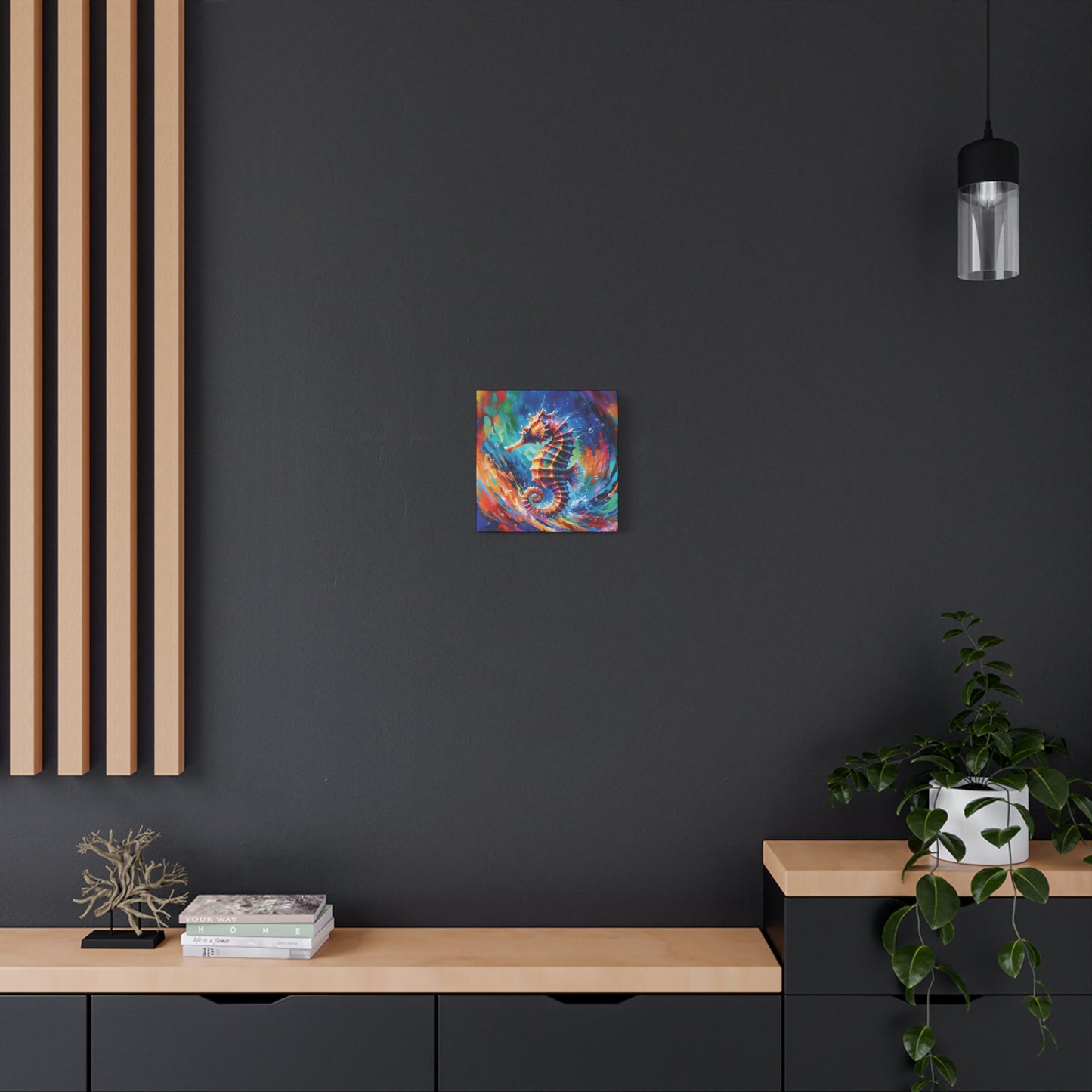 Expressionist Seahorse Canvas Wall Art - Stunning Aquatic Print