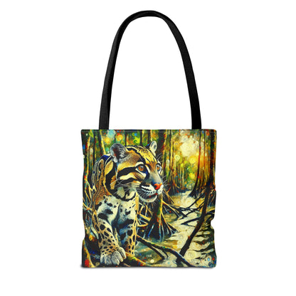 Clouded Leopard with Mangrove Trees - Tote Bag