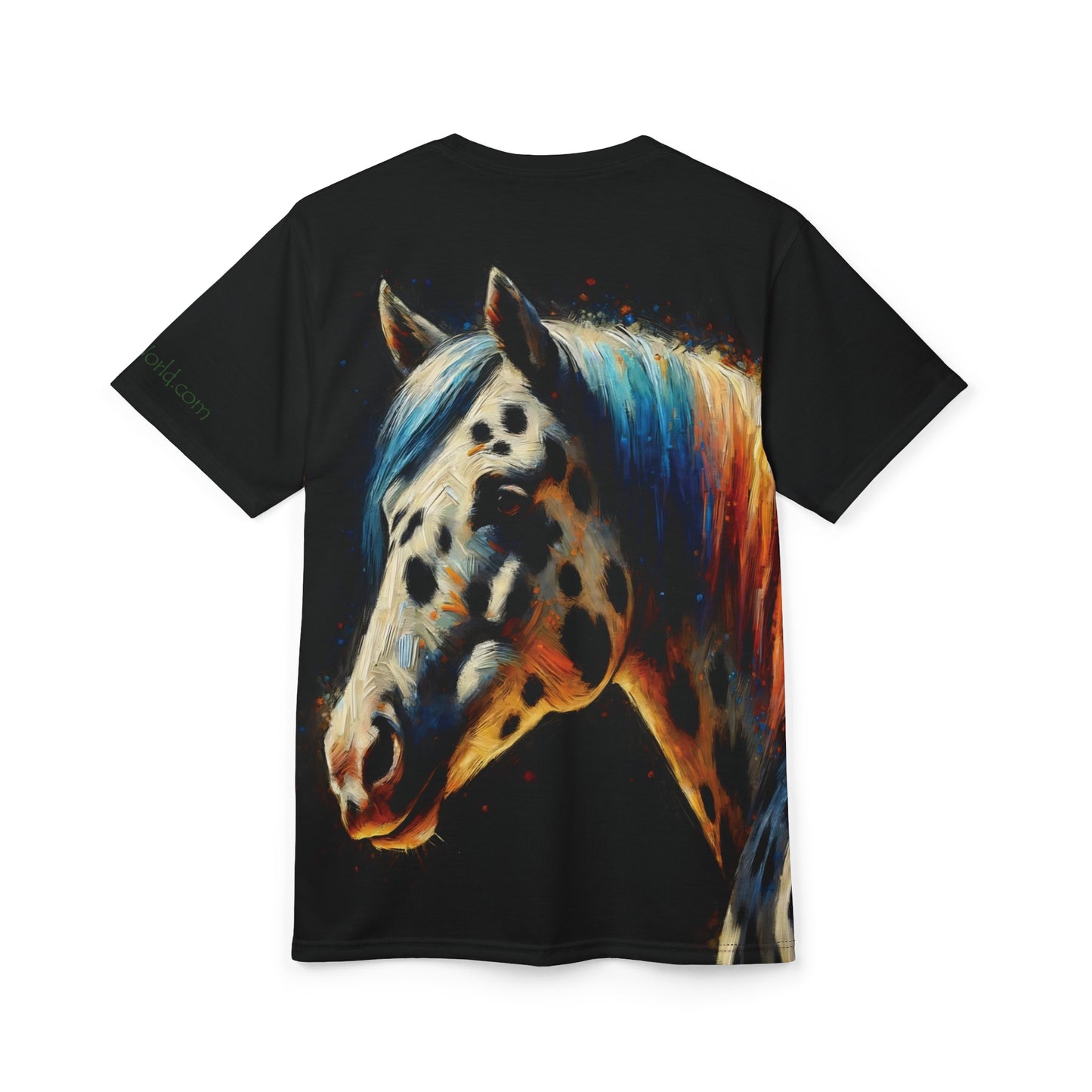 Appaloosa Horse Portrait Vibrant Art Tee | Colorful Unisex Cut & Sew T-Shirt, Wildlife Apparel, Unique Graphic Tee, Birthday Gift