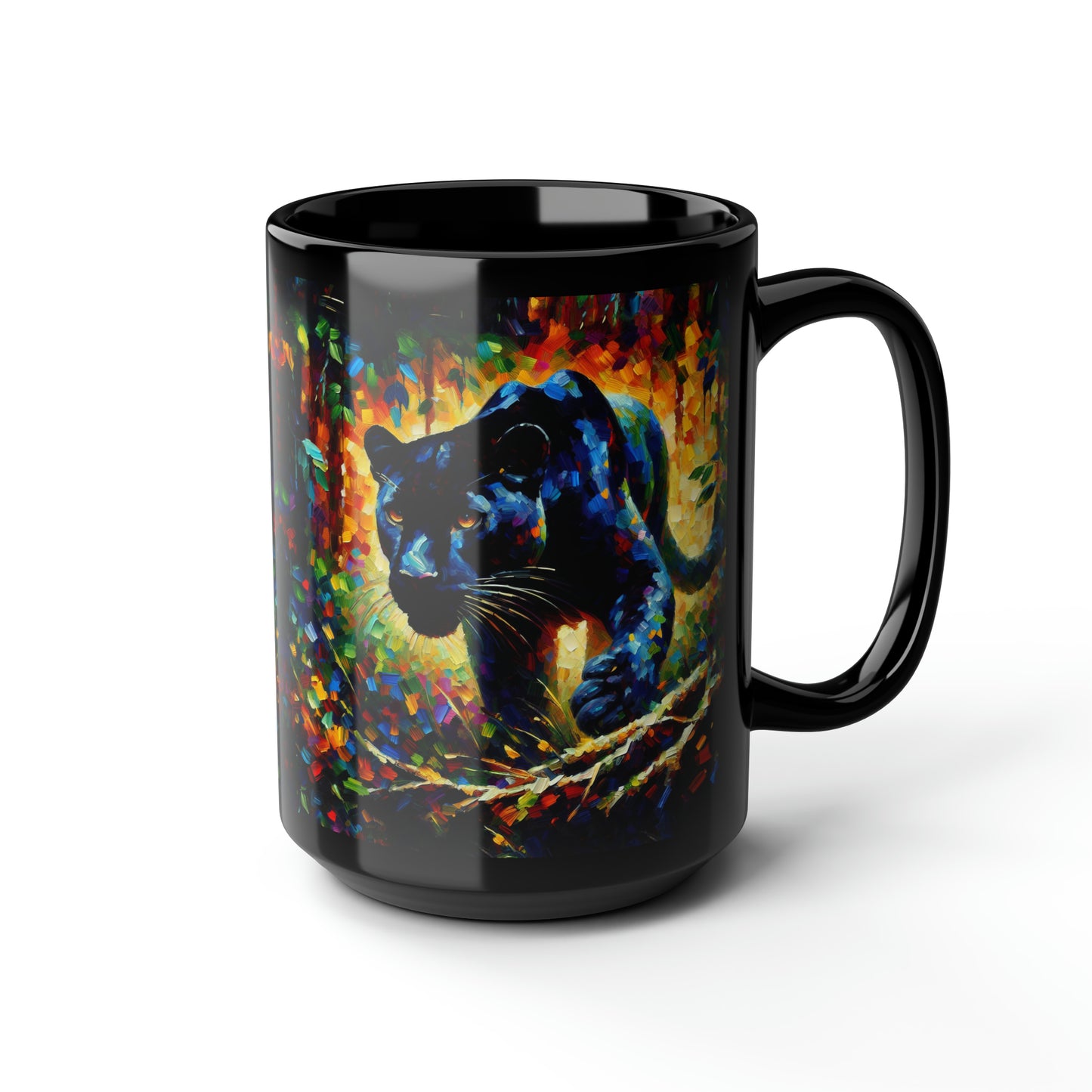 Black Panther Stalking - Black Mugs (11oz, 15oz)