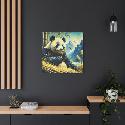 Canvas Wall Art - Giant Panda in Bamboo Forest, Contemporary Impressionist Style Print