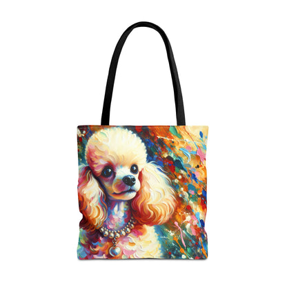 Cream Poodle with Pearls Tote Bag