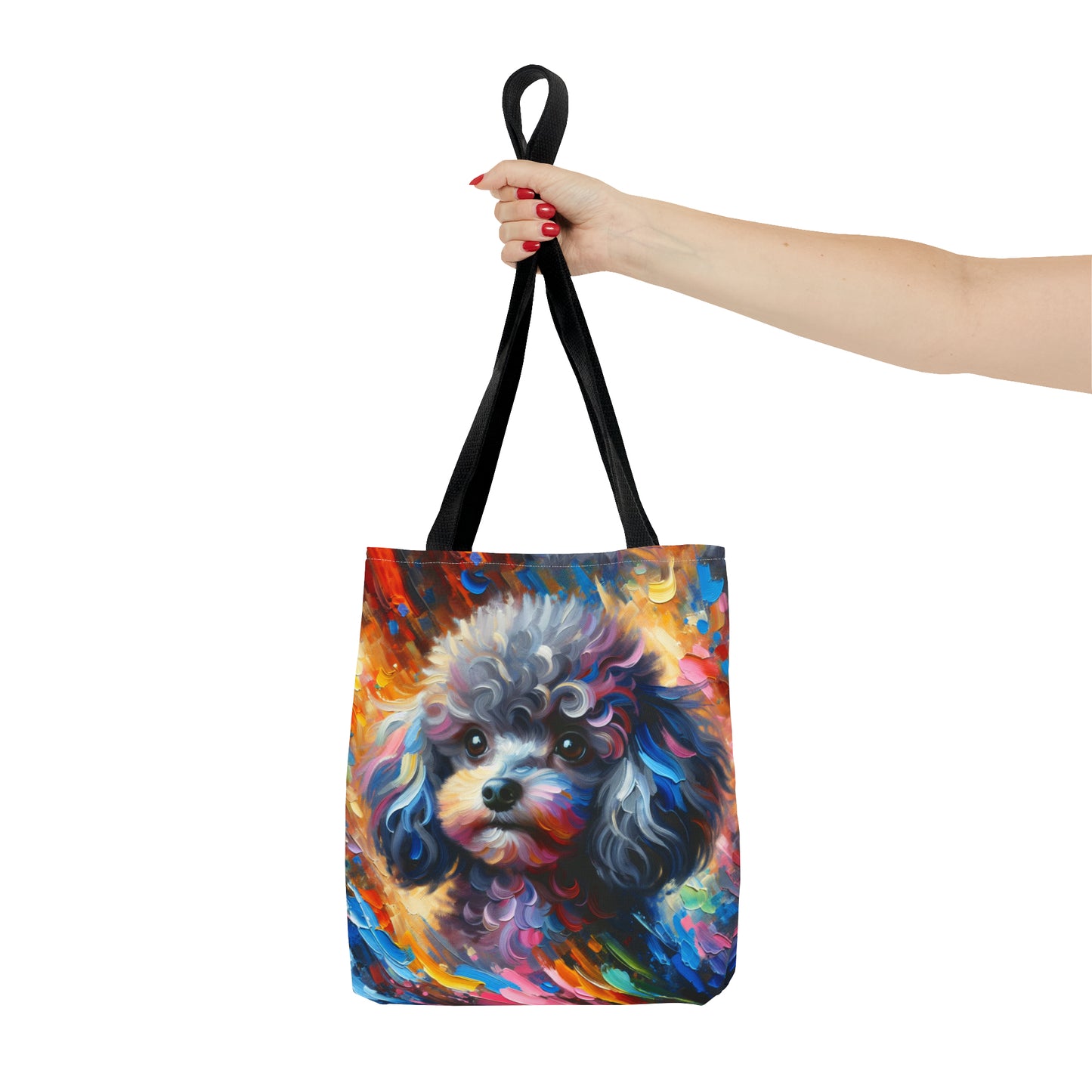 Silver Poodle Pup Tote Bag