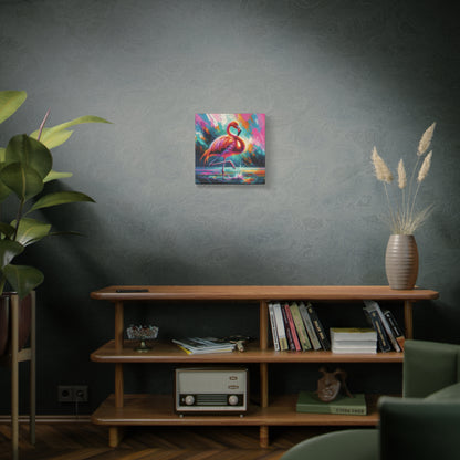 Canvas Wall Art - Flamingo Colorful Expressionist Style Print