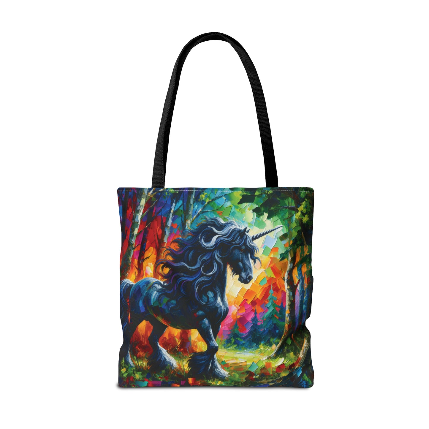 Elegant Black Stallion Unicorn - Tote Bag