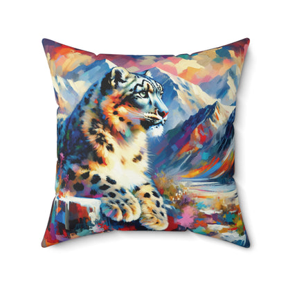 Himalayan Snow Leopard - Square Pillow