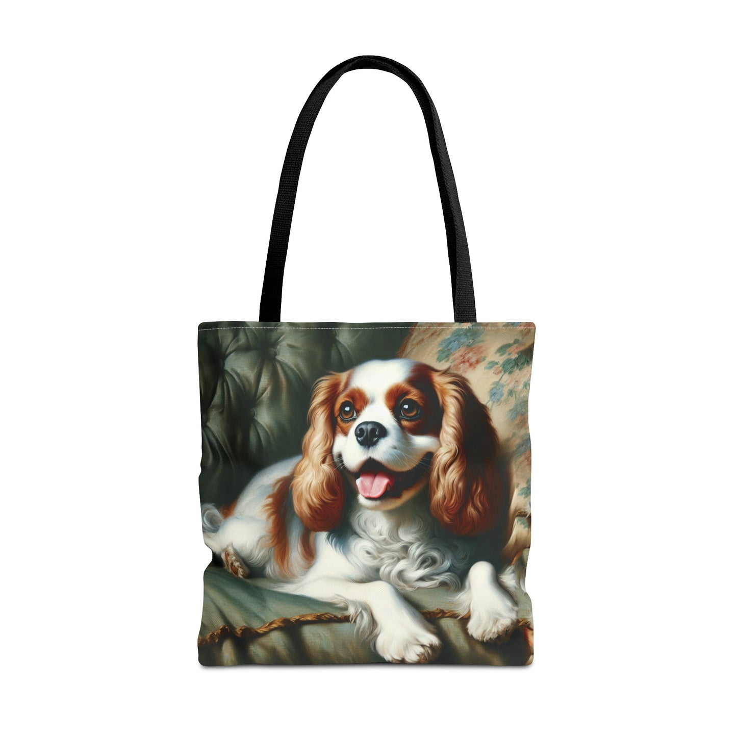 Cavalier King Charles Spaniel on Sofa - Tote Bag