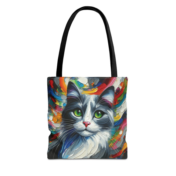Grey and White Cat Tote Bag