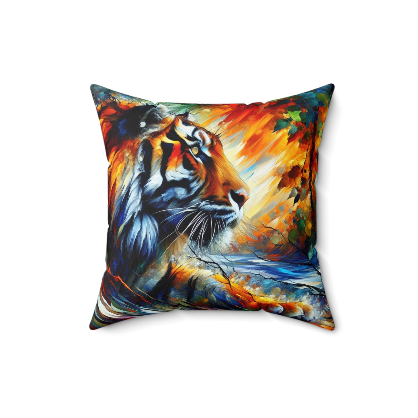 Tiger Focus - Square Pillow