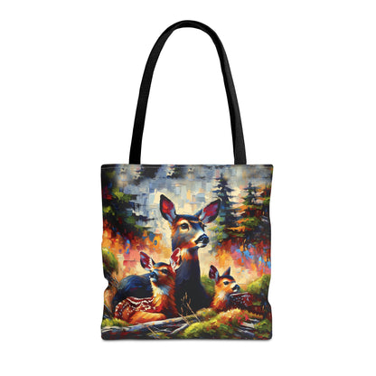 Black Tail Doe with Fawns - Tote Bag