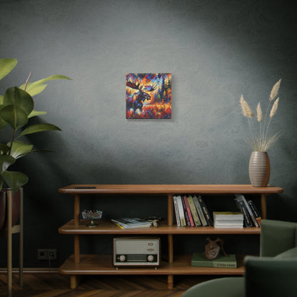 Sunset Moose Expressionist Canvas Art Print
