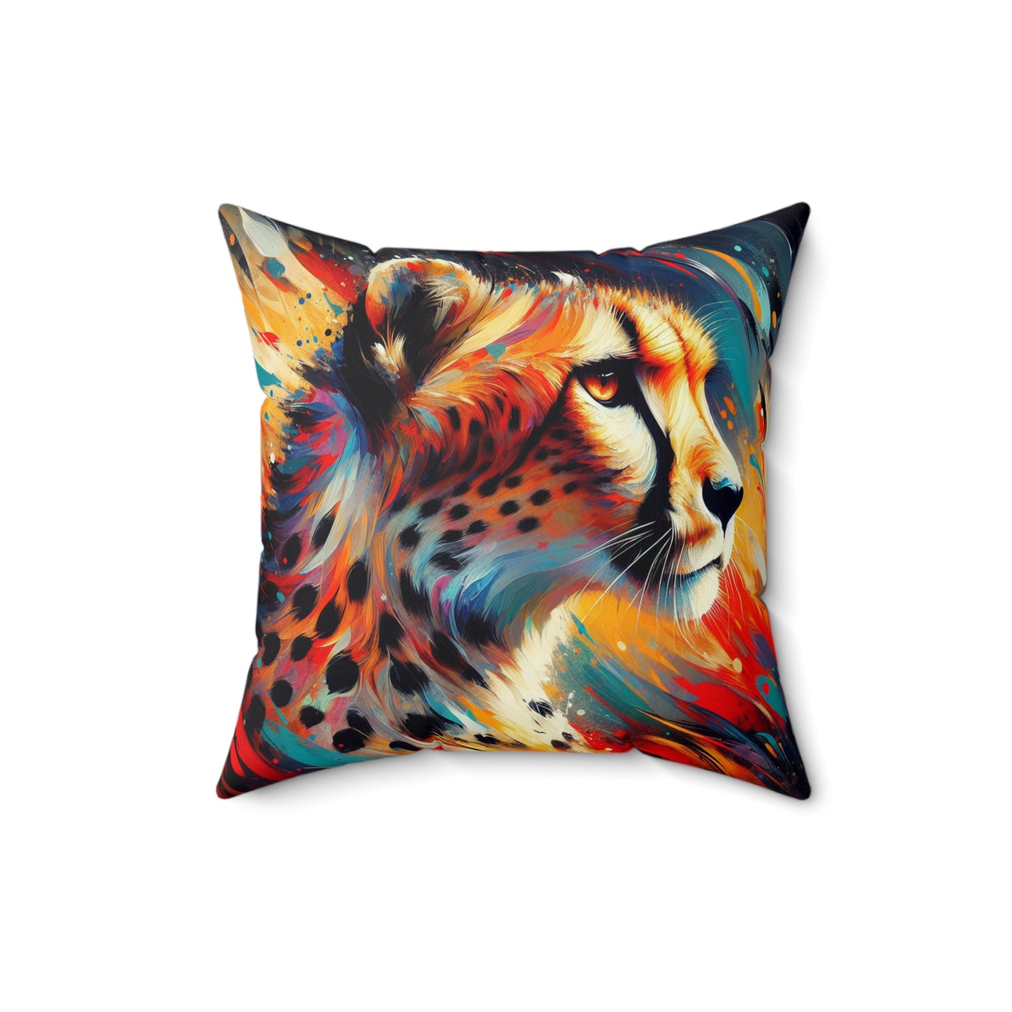 Cheetah Portrait - Square Pillow