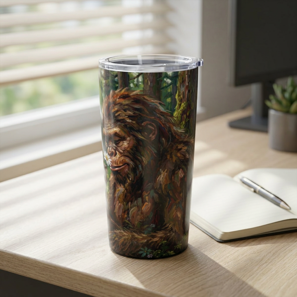 Sasquatch Forest 20oz Tumbler — Bigfoot Nature Travel Mug