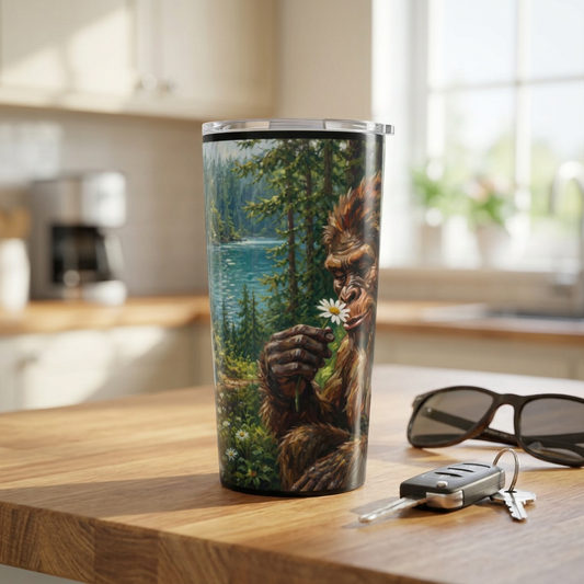 Sasquatch Forest 20oz Tumbler — Bigfoot Nature Travel Mug
