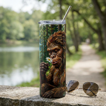 20oz Tumbler — Bigfoot Forest Scene Stainless Steel Travel Cup