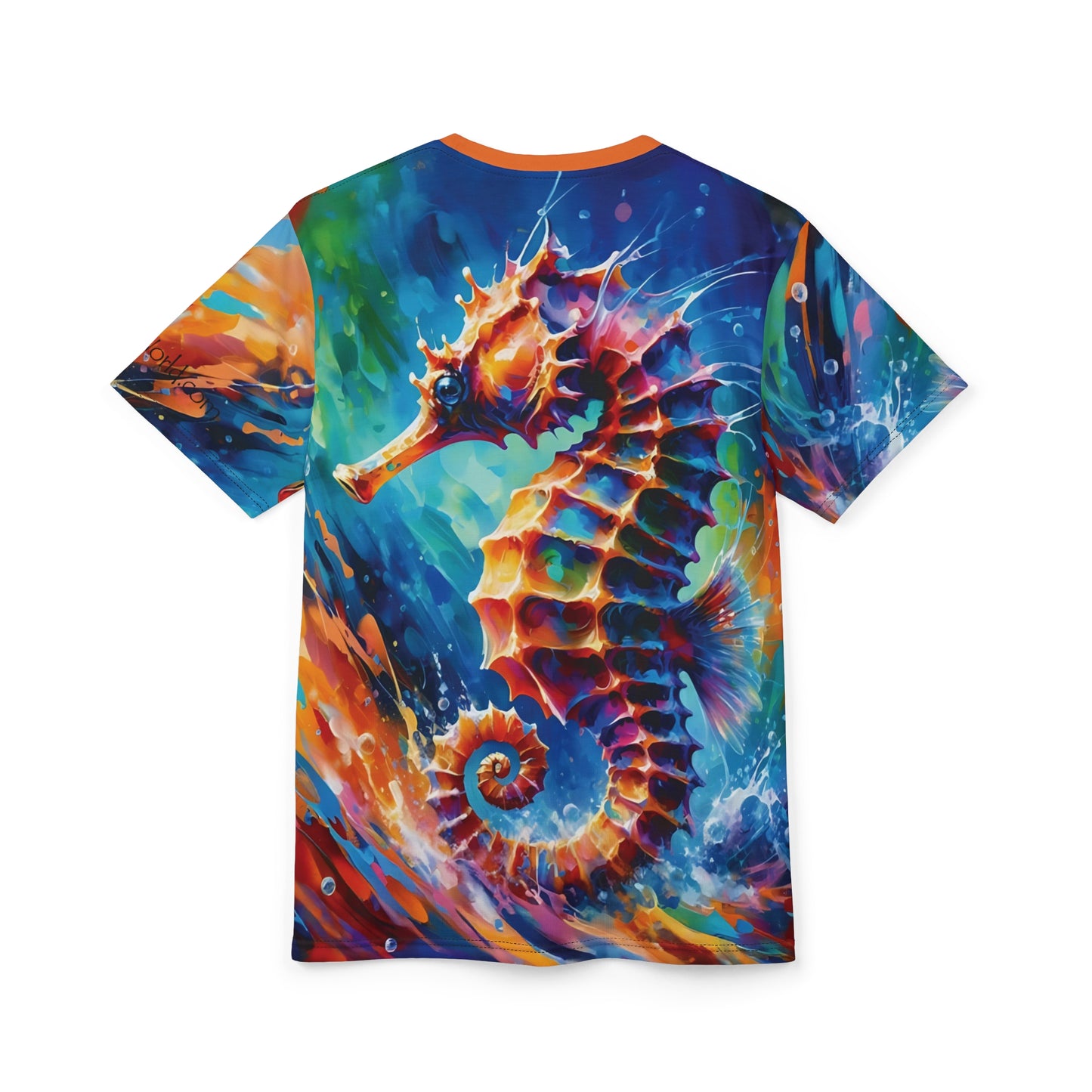 Expressionist Seahorse Unisex Cut & Sew All Over Print Tee