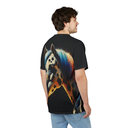 Appaloosa Horse Portrait Vibrant Art Tee | Colorful Unisex Cut & Sew T-Shirt, Wildlife Apparel, Unique Graphic Tee, Birthday Gift