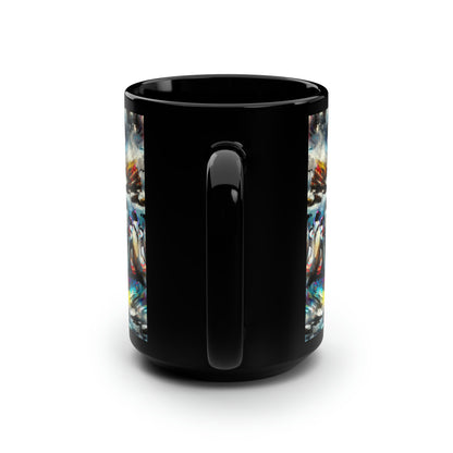 Penguin Colony Black Mug, 15oz