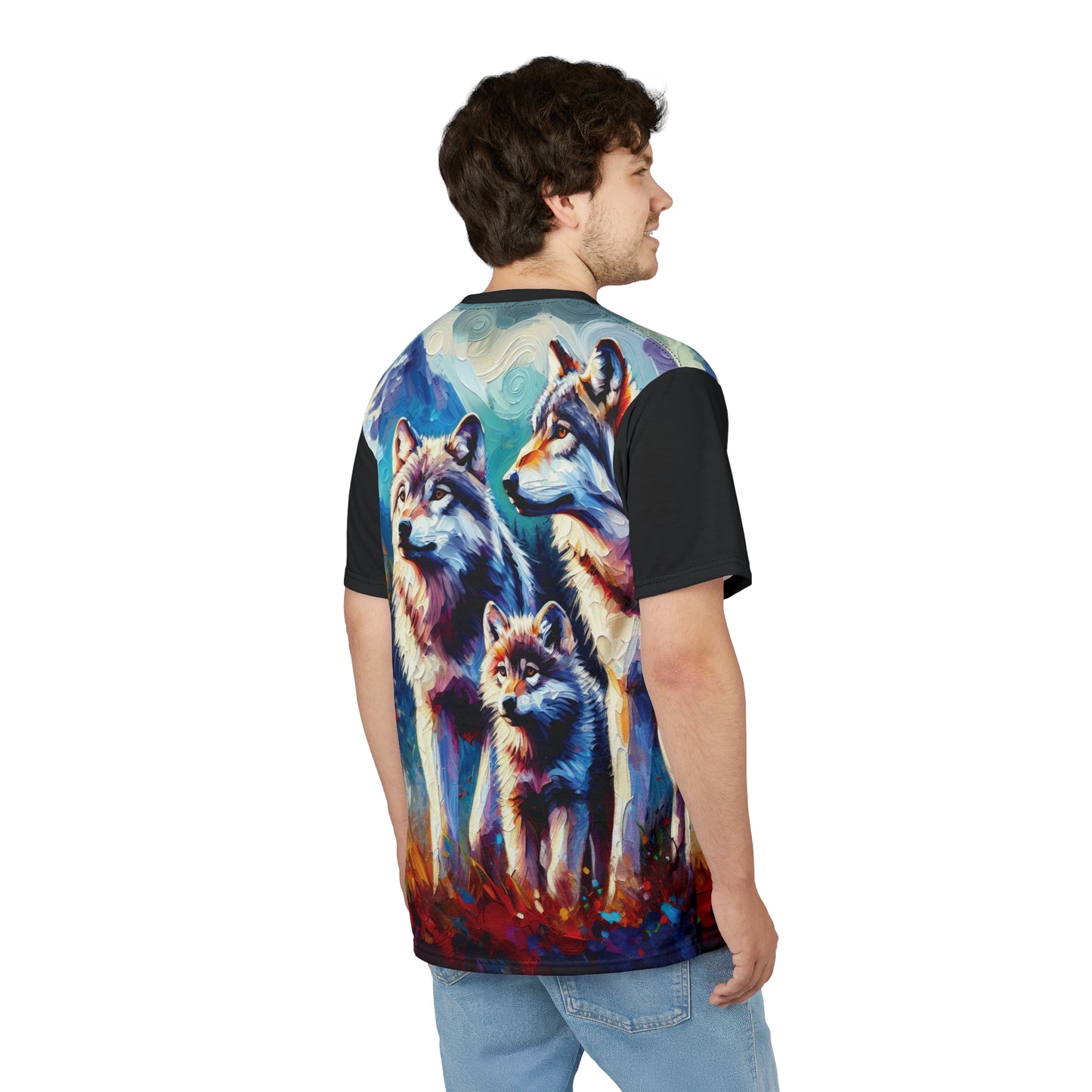 Gray Wolf Family Unisex Cut & Sew All Over Print Tee