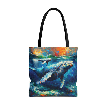 Humpback Whale and Calf - Tote Bag