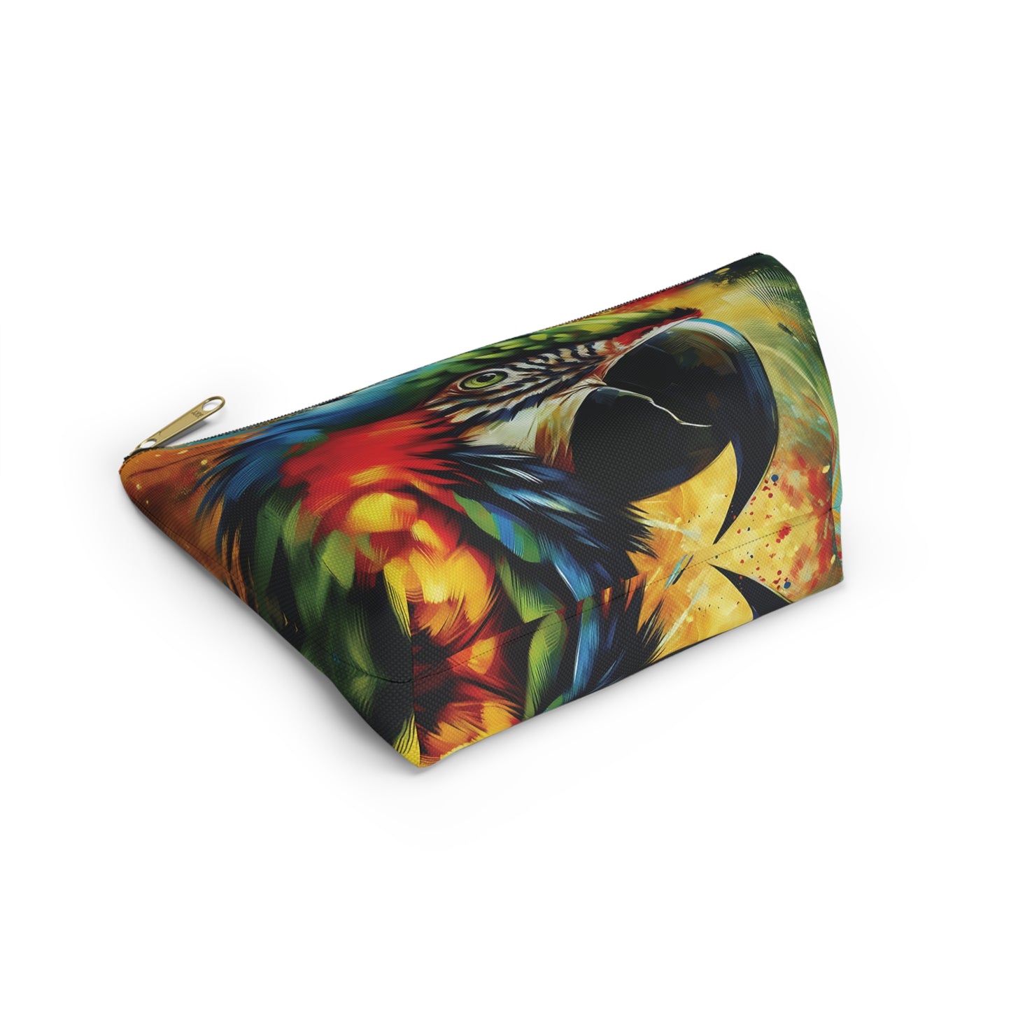 Scarlet Macaw T-bottom Pouch | Perfect for Parrot Lovers, Gift for Pet Owners, Travel Accessory, Makeup Bag, Organizer
