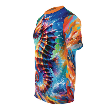 Expressionist Seahorse Unisex Cut & Sew All Over Print Tee