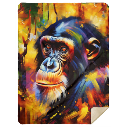Curious Bonobo Premium Sherpa Blankets