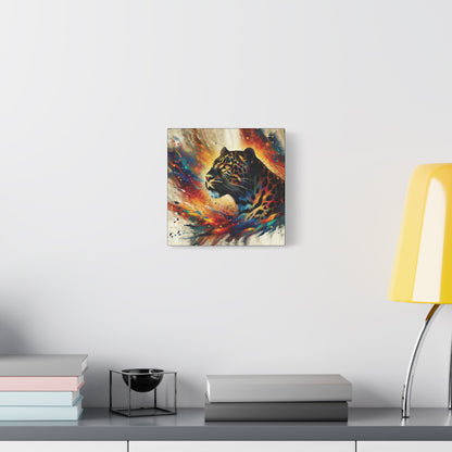 Canvas Wall Art - Stunning Leopard in Colorful Contemporary Art Style