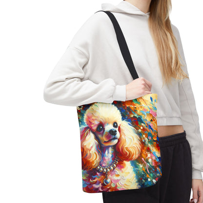 Cream Poodle with Pearls Tote Bag